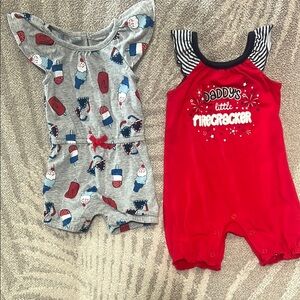 🔴 Baby 4th of July Patriotic Romper Summer Set
